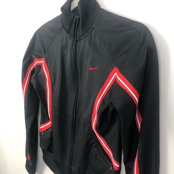 NIKE | Black & Red Full Zip Front Track Jacket XS - Picture 2 of 6